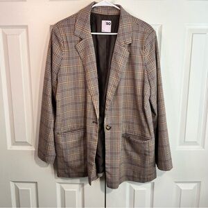 SO Checkered Blazer - Tan and Black womens single button size XL